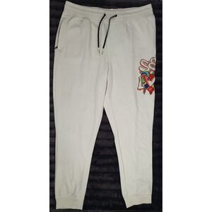 Civilized Cream Graffiti Heart Self-love Graphic Sweatpants Joggers Mens 3XL